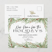 新居のホリデー ピン ブランチ 引っ越しのお知らせ インビテーションポストカード (正面/裏面)