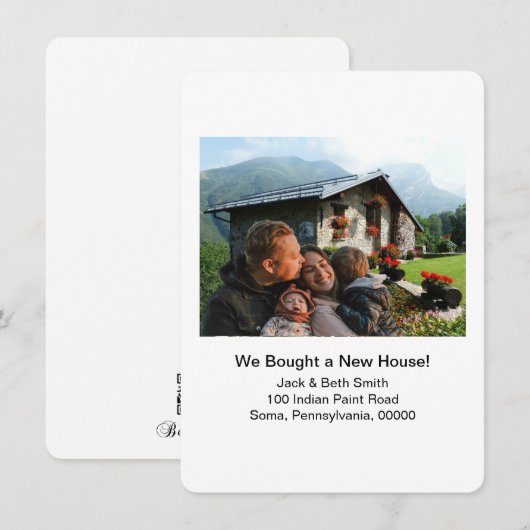 新居の写真お知らせ 引っ越しました！ 招待状 (正面/裏面)