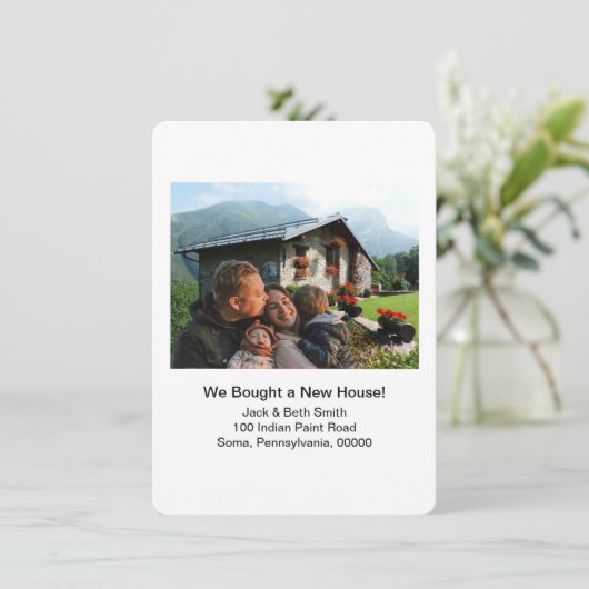 新居の写真お知らせ 引っ越しました！ 招待状 (スタンド正面)