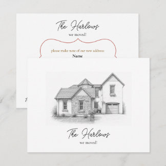 新居の写真入りカスタムギフト 不動産 新住所 ノートカード
