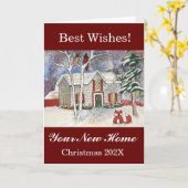 新居へのクリスマスベストウィッシュ カード (黄色い花)