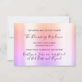 新居への引越しお祝い ピンクの招待状 招待状 (裏面)