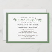 新居パーティーの写真招待 / 緑 招待状 (裏面)