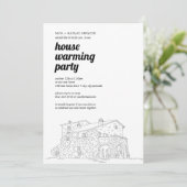 新居パーティーの招待状 招待状 (スタンド正面)