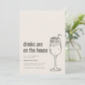 新居パーティー招待状（カクテル付き） 招待状 (スタンド正面)