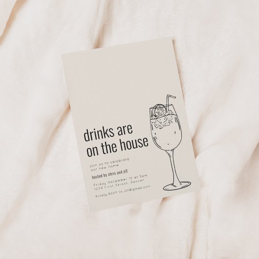 新居パーティー招待状（カクテル付き） 招待状