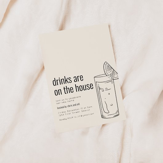 新居パーティー招待状(カクテル付き) 招待状