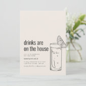 新居パーティー招待状(カクテル付き) 招待状 (スタンド正面)