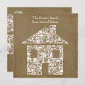 新居住所の変更に関する自宅へのお知らせ 招待状 (正面/裏面)