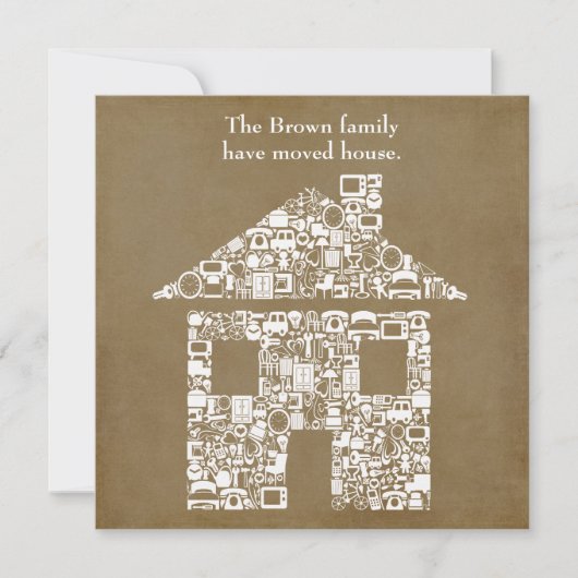 新居住所の変更に関する自宅へのお知らせ 招待状 (正面)