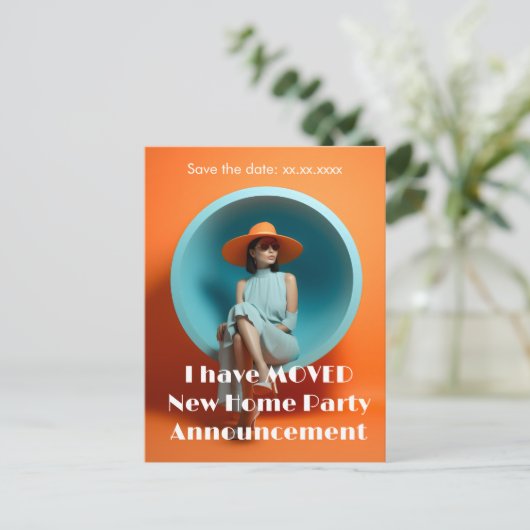 新居住所パーティーのお知らせ ポストカード (スタンド正面)