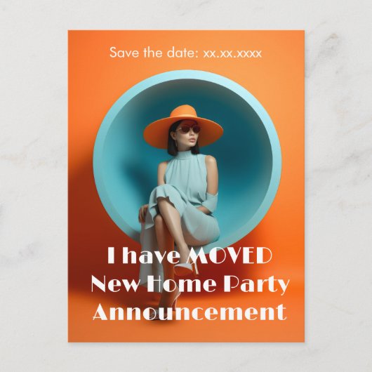 新居住所パーティーのお知らせ ポストカード (正面)