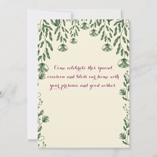 新居入居式の招待状 招待状 (裏面)