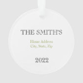 新居用名前、住所、郵便番号、年 オーナメント (裏面)