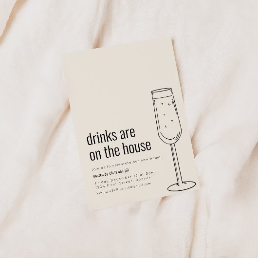 新居祝いのパーティー招待状（シャンパン付き） 招待状