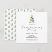 新居祝いパーティーの招待状 ミニマルなクリスマス 招待状 (正面/裏面)