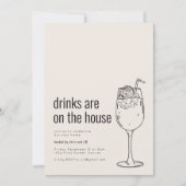 新居祝いパーティー招待状（カクテル付き） 招待状 (正面)