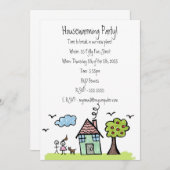 新居祝い 引っ越しパーティー 招待 招待状 (正面/裏面)