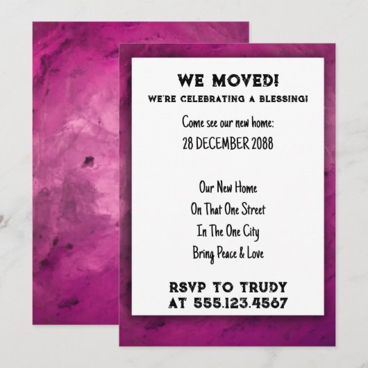 新居祝い 新しい家のお披露目パーティー 招待状 (正面/裏面)