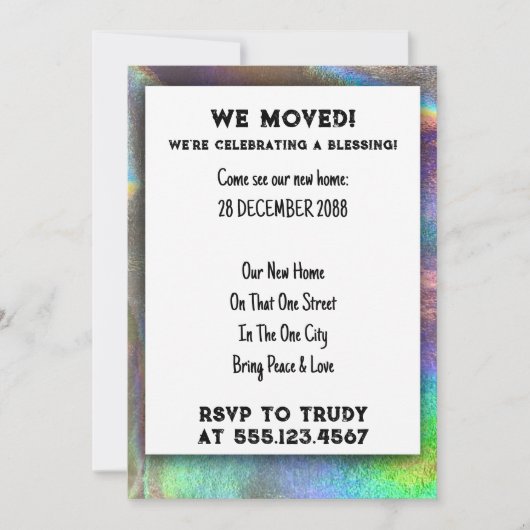 新居祝い 新家お披露目パーティー 招待状 (正面)