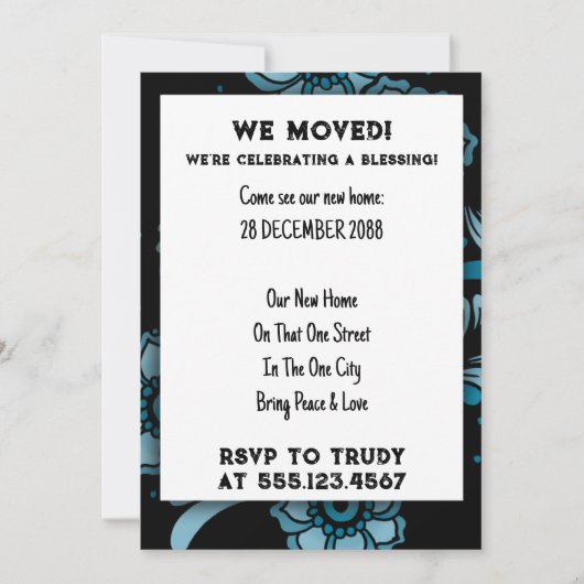 新居祝い 新家のお披露目パーティー 招待状 (正面)