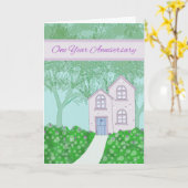 新居購入から1年を記念するカード カード (黄色い花)