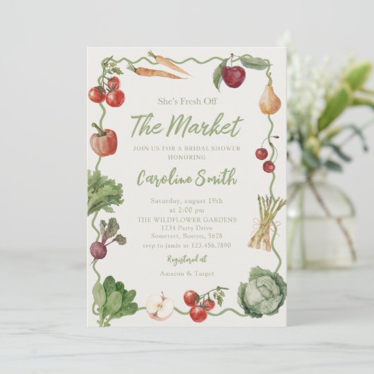 新市場のブライダルシャワーの招待状 招待状 (スタンド正面)