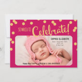 新年あいさつベビーガール誕生のお知らせ シーズンカード (正面)