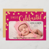 新年あいさつベビーガール誕生のお知らせ シーズンカード (正面/裏面)