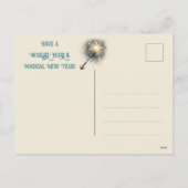 新年あいさつ青髪の入れ墨の魔女 シーズンポストカード (裏面)