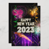新年あけましておめでとうございます 2023年を祝う花火 シーズンカード (正面/裏面)
