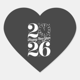 新年あけましておめでとうございます 2026年 迎春 カウントダウン ハートシール