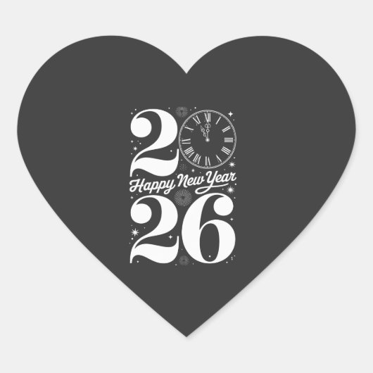 新年あけましておめでとうございます 2026年 迎春 カウントダウン ハートシール (正面)