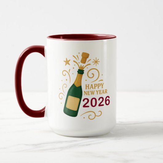新年あけましておめでとうございます 2026 シャンパン コンボマグ マグカップ (左)
