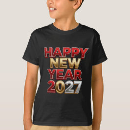 新年あけましておめでとうございます 2027年 ファミリーマッチング Tシャツ