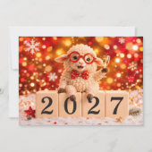 新年あけましておめでとうございます 2027年 午年 カード (正面)