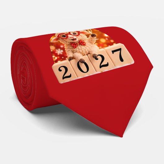 新年あけましておめでとうございます 2027年 午年 ネクタイ (ロール)