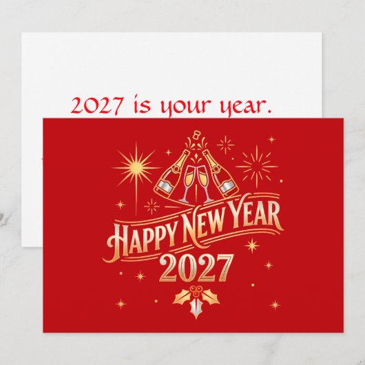 新年あけましておめでとうございます 2027 カード (正面/裏面)