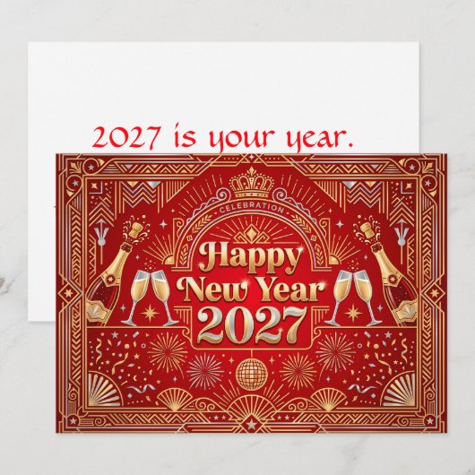 新年あけましておめでとうございます 2027 カード (正面/裏面)