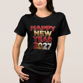 新年あけましておめでとうございます 2027 ファミリーマッチング トライブレンドTシャツ