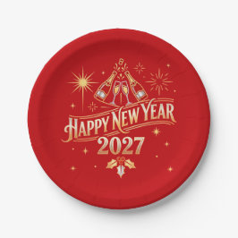 新年あけましておめでとうございます 2027 ペーパープレート
