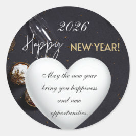 新年あけましておめでとう2026 ラウンドシール