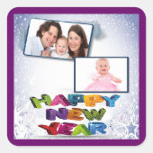 新年おめでとうございます写真シールを追加 スクエアシール (正面)