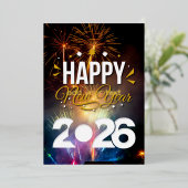 新年おめでとうございます 箔招待状 (立ち正面)