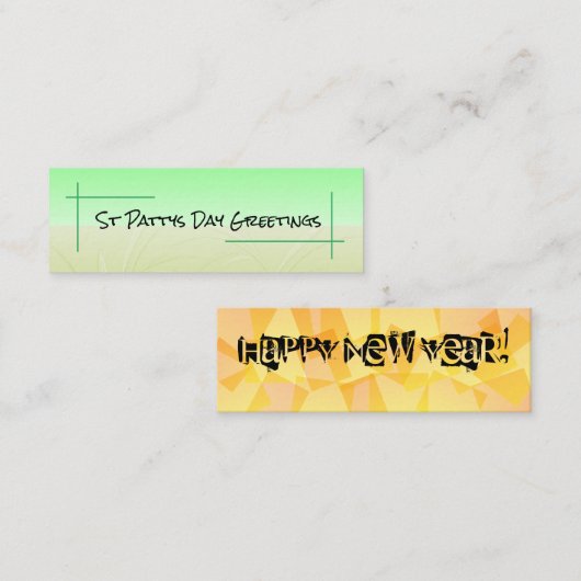 新年おめでとうございます/St patty's day スキニー名刺 (正面/裏面)
