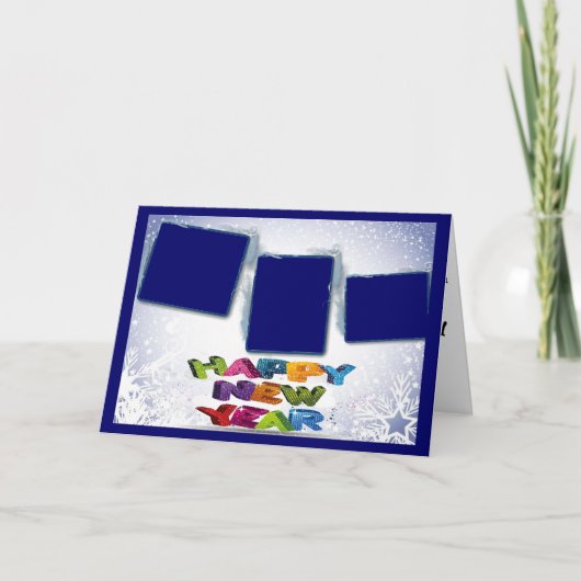 新年おめでとうに写真を追加グリーティングカード シーズンカード (正面)