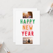 新年おめでとうカラフル2モダン枚 カード (正面/裏面インサイチュ)