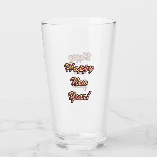 新年おめでとうカラフル タンブラーグラス (正面)