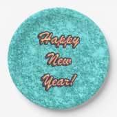 新年おめでとうカラフル ペーパープレート (正面)