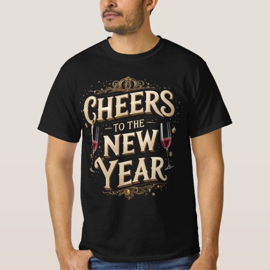新年おめでとうグラフィック Tシャツ (正面)